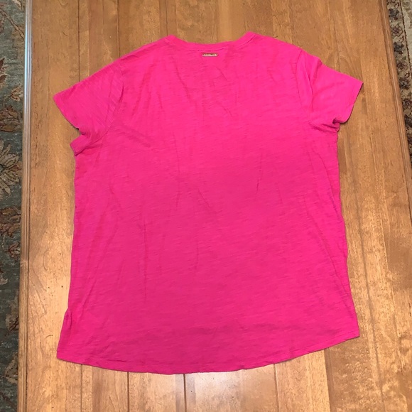 Michael Kors V-neck short sleeve top pink XL 💓 - Picture 3 of 8